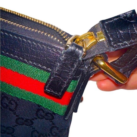 Gucci web black Gg canvas with gold charm tote mini bag - Picture 4 of 15